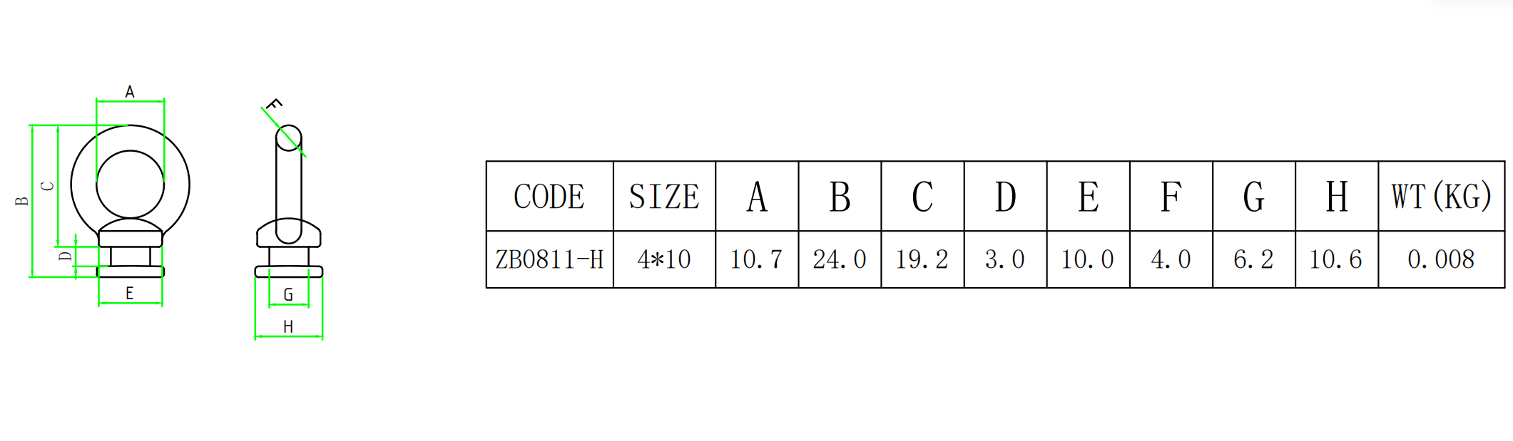 ZB0811-H 尺寸