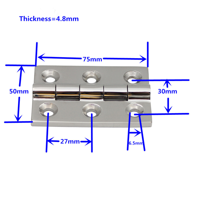  重型金属家具门铰链对接不锈钢铰链 50*75