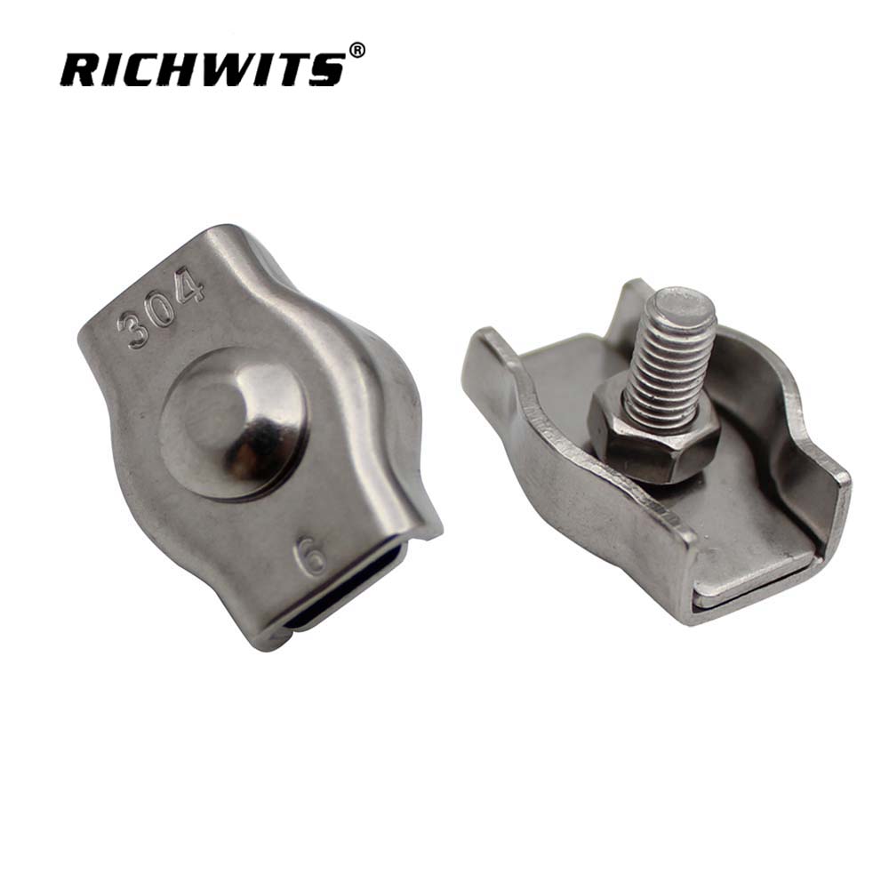 船用五金件 不锈钢 304 单钢丝绳夹 单钢丝绳十字夹