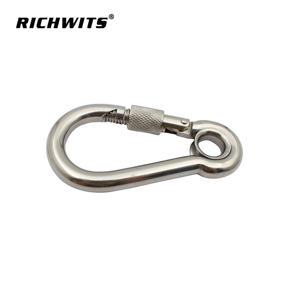 带孔眼和螺母的不锈钢登山扣工厂 