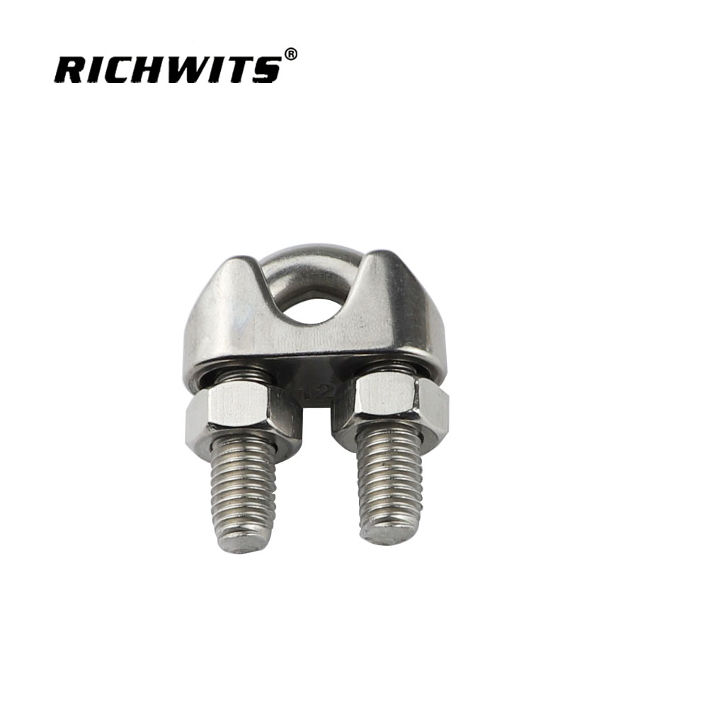 不锈钢 304/316 钢丝绳十字夹 Din741 钢丝绳鞍形夹钢丝绳夹