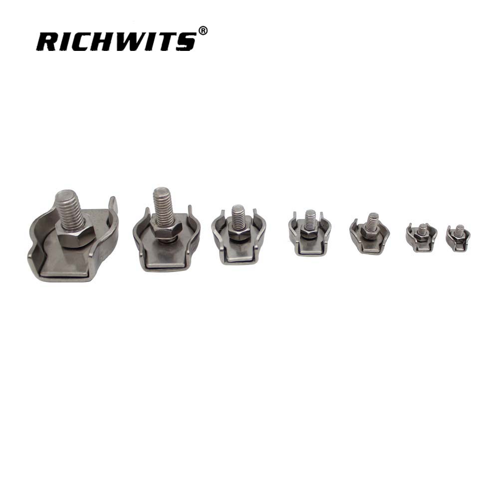 船用五金件 不锈钢 304 单钢丝绳夹 单钢丝绳十字夹