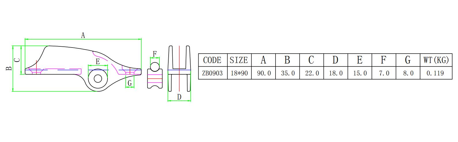 ZB0903滑轮夹绳器-尺寸图