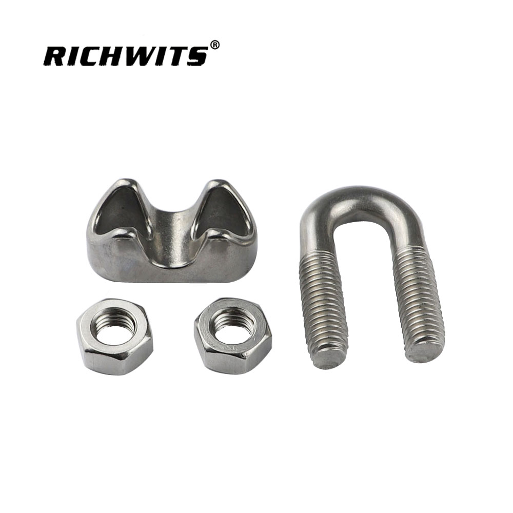 不锈钢 304/316 钢丝绳十字夹 Din741 钢丝绳鞍形夹钢丝绳夹