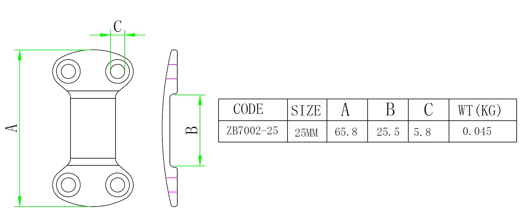 ZB7002织带压板-尺寸简图
