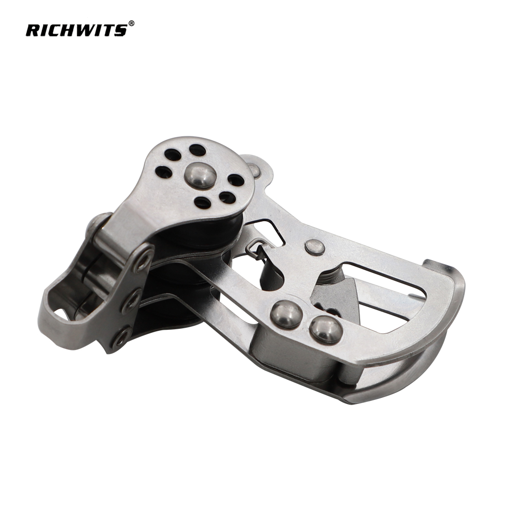 High Quality Rigging Hardware Stainless Steel 316 Marine Pulley Rope Lifting Pulley Locking Ball Nylon Pulley